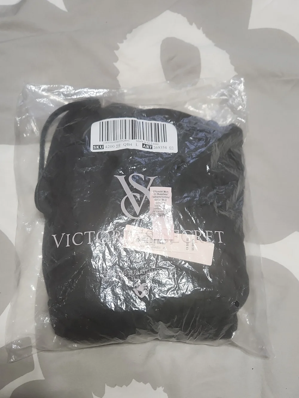 Victoria's Secret RIdded Modal Velvet -Trim Long Slip Dress